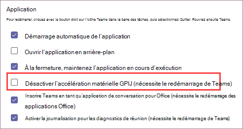 Vérifiez que l’accélération du processeur n’est pas sélectionnée