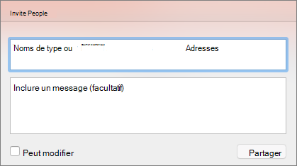 Proposition de partage dans PowerPoint pour Mac