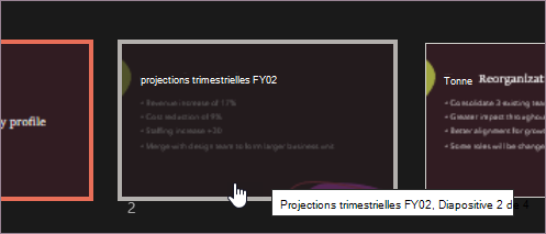 Sélectionner la diapositive masquée