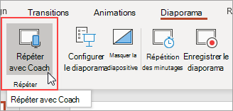 Sélectionnez Répéter avec l’entraîneur.