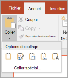 Sélectionnez Collage spécial