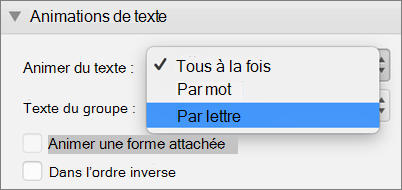Sélectionnez l’option Par lettre