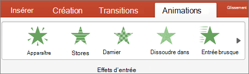 Choisir une animation
