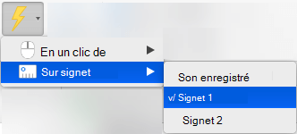 Déclencher la lecture d’une animation sur un signet