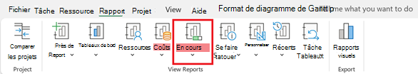Bouton En cours sous l’onglet Rapport