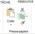 Bouton Copier sous l’onglet Tâche