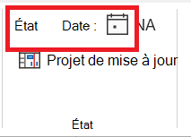 Définissez la date de status d’un projet.