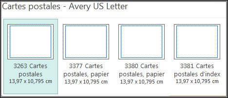 Modèle de carte postale pour cartes Avery US Letter.