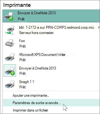 Paramètres de l’imprimante
