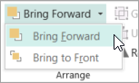 Sélection de l’option Avancer dans le menu Avancer