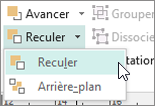 Sélection de l’option Reculer dans le menu Reculer