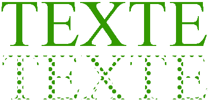 Versions agrandies de texte de couleur unie et teintée