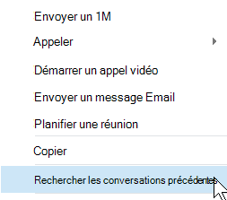 Rechercher les conversations précédentes