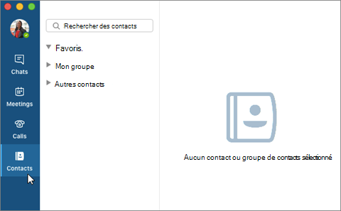 Contacts tab