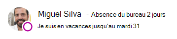 Message de présence pour Miguel