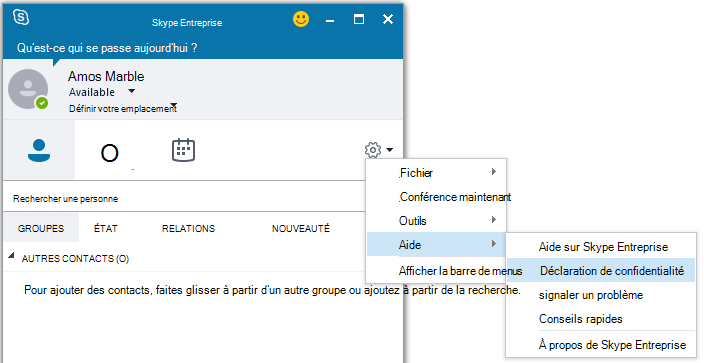 Sélectionnez Signaler un problème