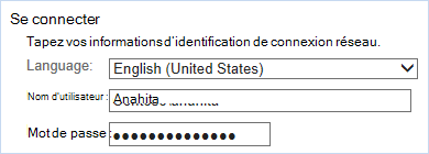 Se connecter avec les informations d’identification de réseau