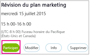 Meeting information with Join button highlighted