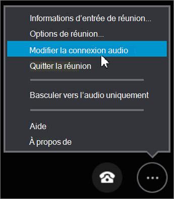 Cliquer sur Modifier la connexion audio