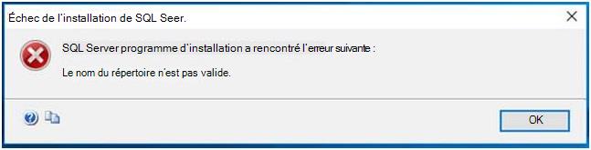 Message d’erreur