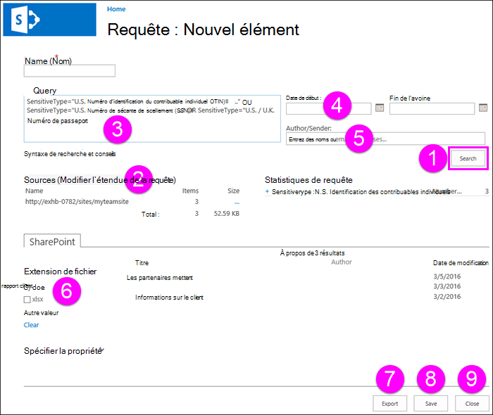 Page Nouvelle requête
