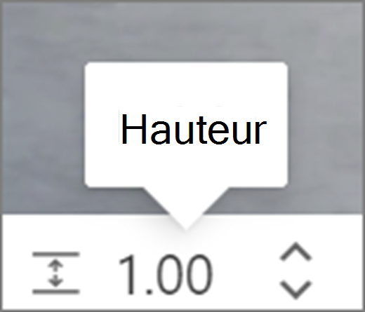 Interface utilisateur de hauteur