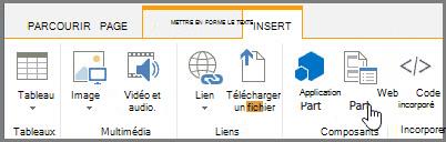 Insérer un composant WebPart