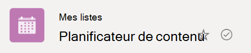 Le symbole de coche cerclé indique que la liste est synchronisée à partir du cloud vers votre appareil Windows.