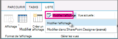 Modifier un affichage