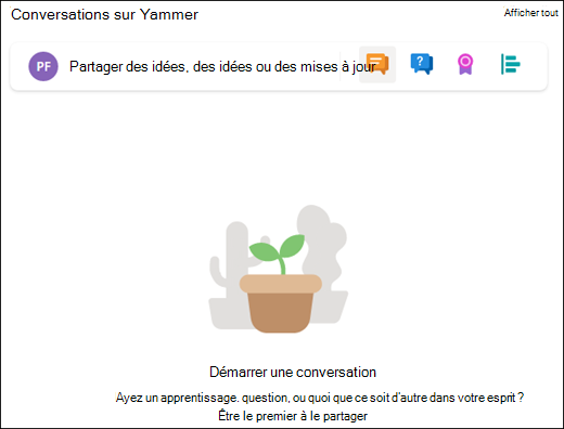 Aperçu du composant WebPart Conversations.