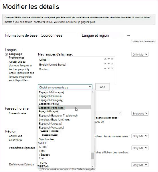 Page Modifier les détails
