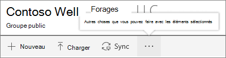 Menu bibliothèque de documents SharePoint Onine