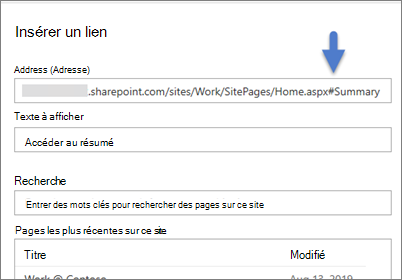 Exemple de lien avec signet