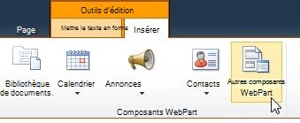 Cliquez sur Autres composants WebPart