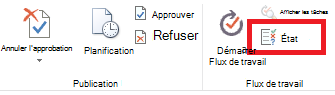 Ruban affichant le bouton d’état d’approbation