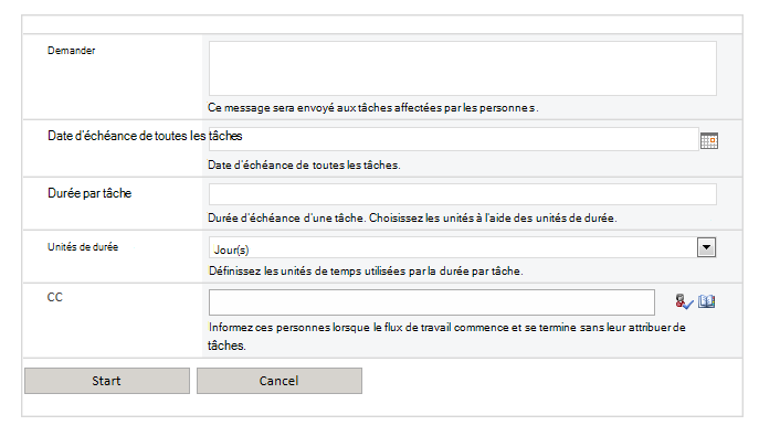 Image de l’écran du flux de travail