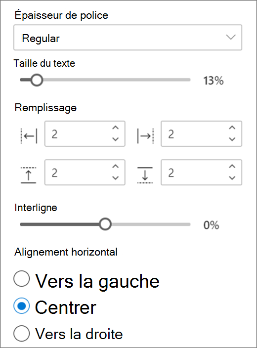 Choix de format de texte