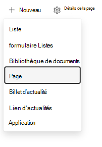 Créer un point d’entrée de page