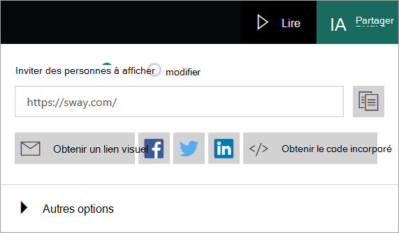 Menu Sway à partir de votre compte Microsoft
