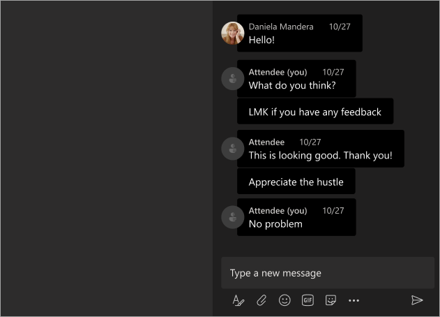 Capture d’écran montrant l’affichage des participants lorsque les noms sont masqués dans une réunion ou un webinaire Teams.
