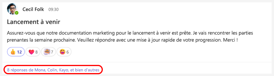 Une zone rouge met en évidence un lien sous un billet.