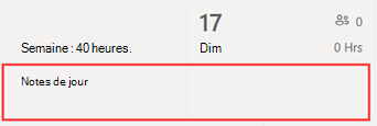 Emplacement des notes de jour dans une planification Shifts