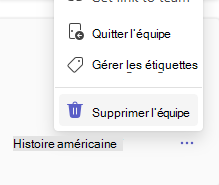 supprimer l’équipe