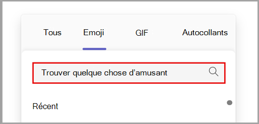 Recherchez toutes les options d’emoji.
