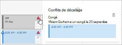 Gérer un conflit d’équipe dans la planification dans Plannings.