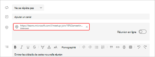 Capture d’écran montrant comment connecter un MTR à un événement en direct dans Teams.