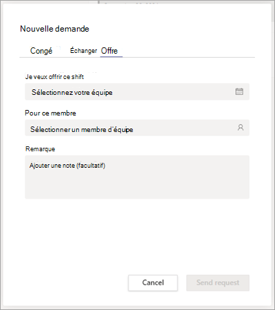 Proposez un shift à un coéquipier dans Shifts.