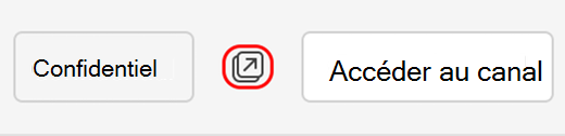 L’icône qui vous permet de sortir d’une conversation de canal