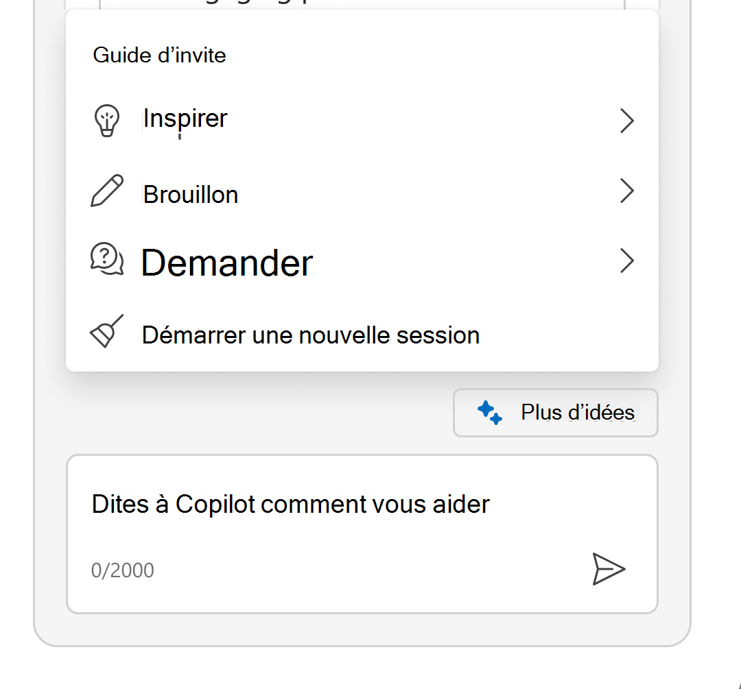 La capture d'écran montre le menu Sparkle développé pour afficher le guide d’invite.