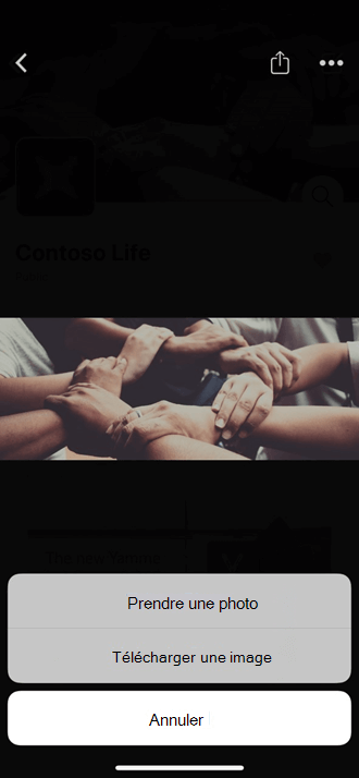 Charger une photo mobile dans votre communauté Yammer